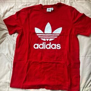 Adidas Bold Red Tee with White Trefoil